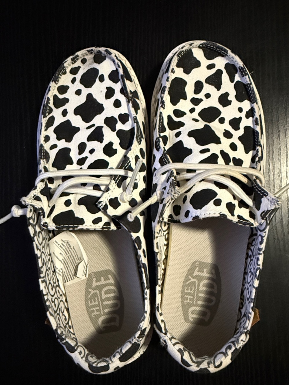 hey dudes cowprint size 7